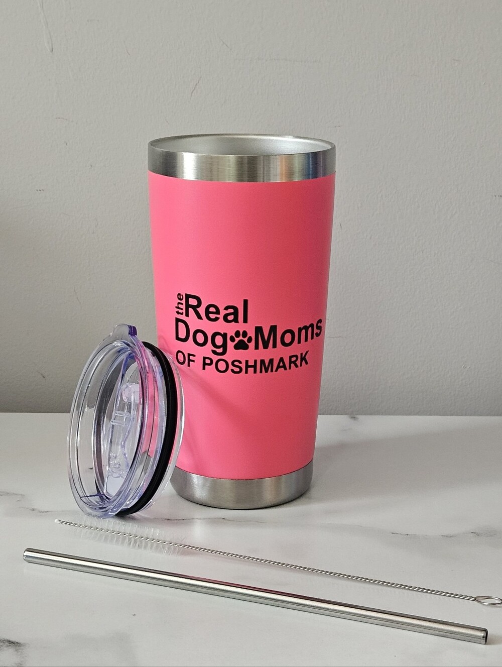 🐶🐾 "The Real Dog Moms Of Poshmark" 20oz Tumbler w/ Lid & Straw- Pick 1 - Picture 2 of 14
